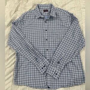 Untuckit Soligo Blue Plaid Button Down Shirt Men’s XL 100% Cotton